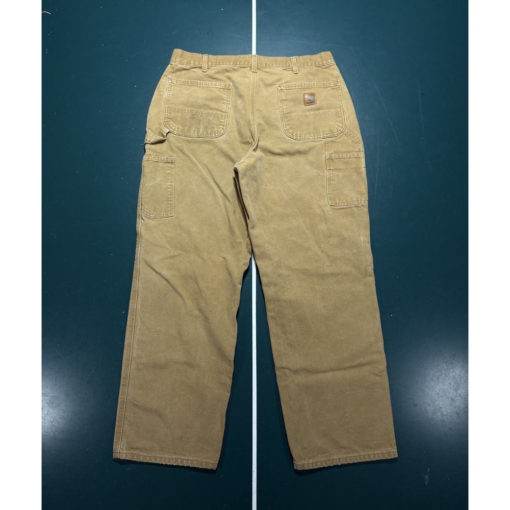 Carhartt Carpenter Pants B11 BRN Dungaree Fit 34x30 Cargo Work Pants Brown Tan